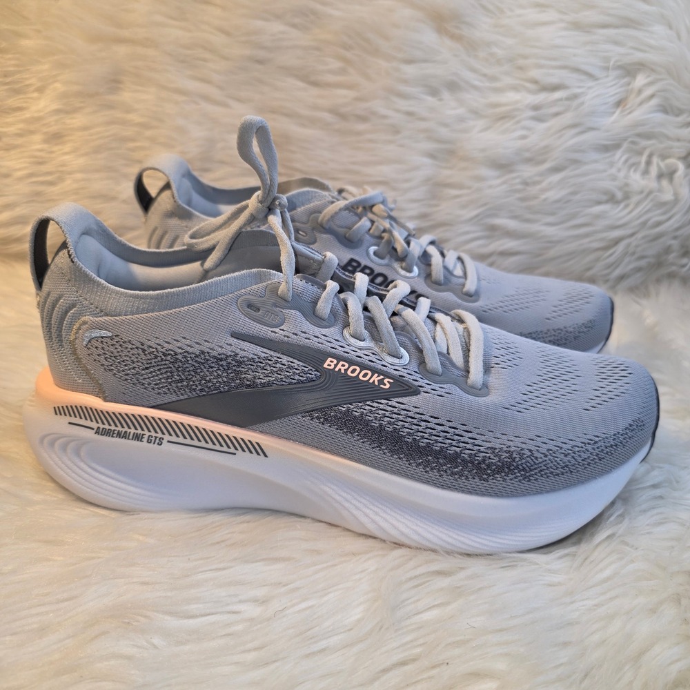 Brooks Adrenaline GTS 25 Women's 10 B Grey Coral Running Shoes 1204431B032
